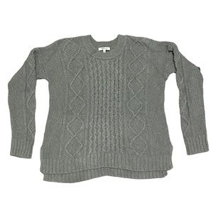 Madewell Cable Knit Crewneck‎ Sweater in Sage Green Style #F7241 Size Medium